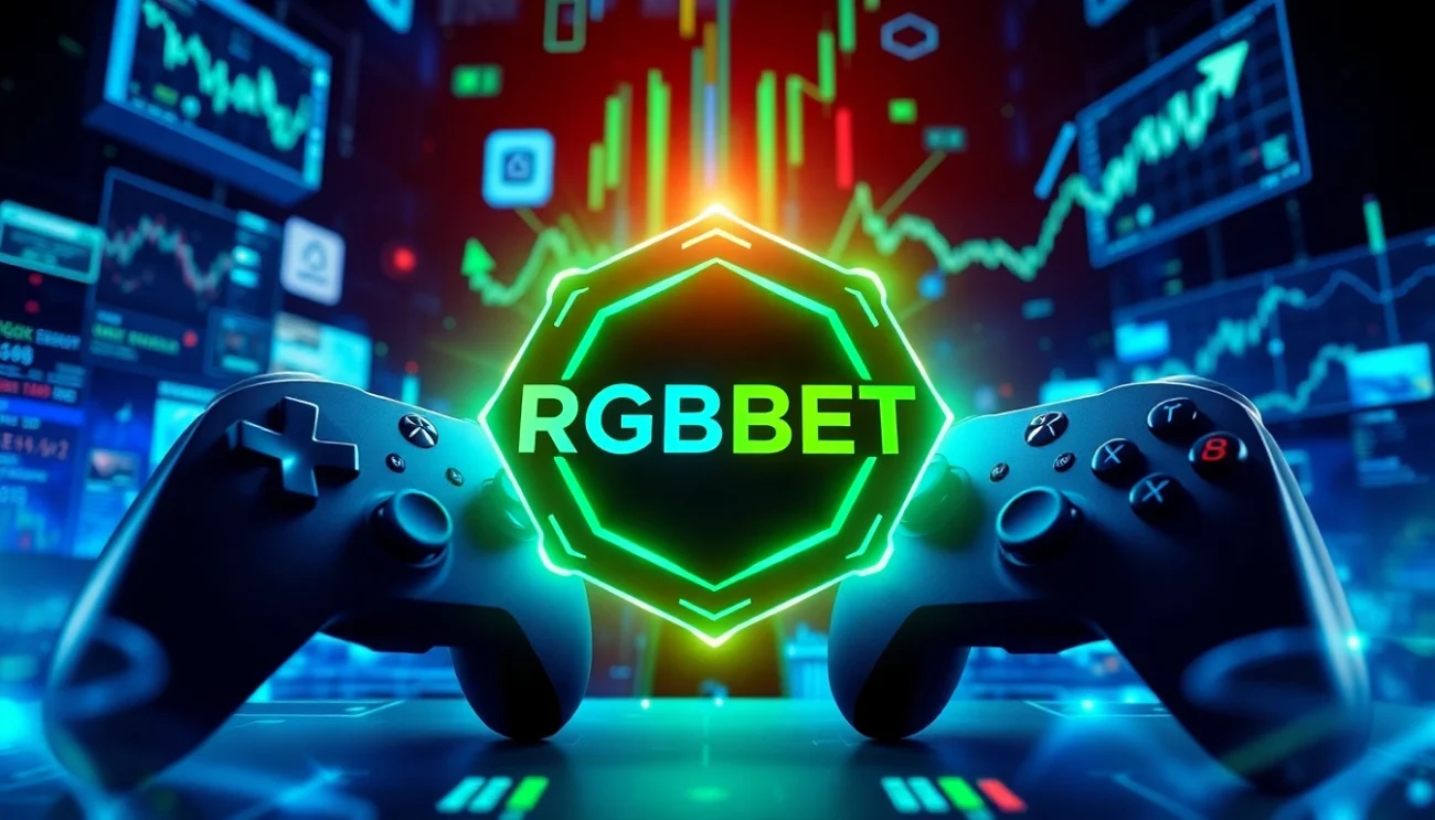 Engage with RGBET by exploring gaming and finance elements in a vibrant visual representation.