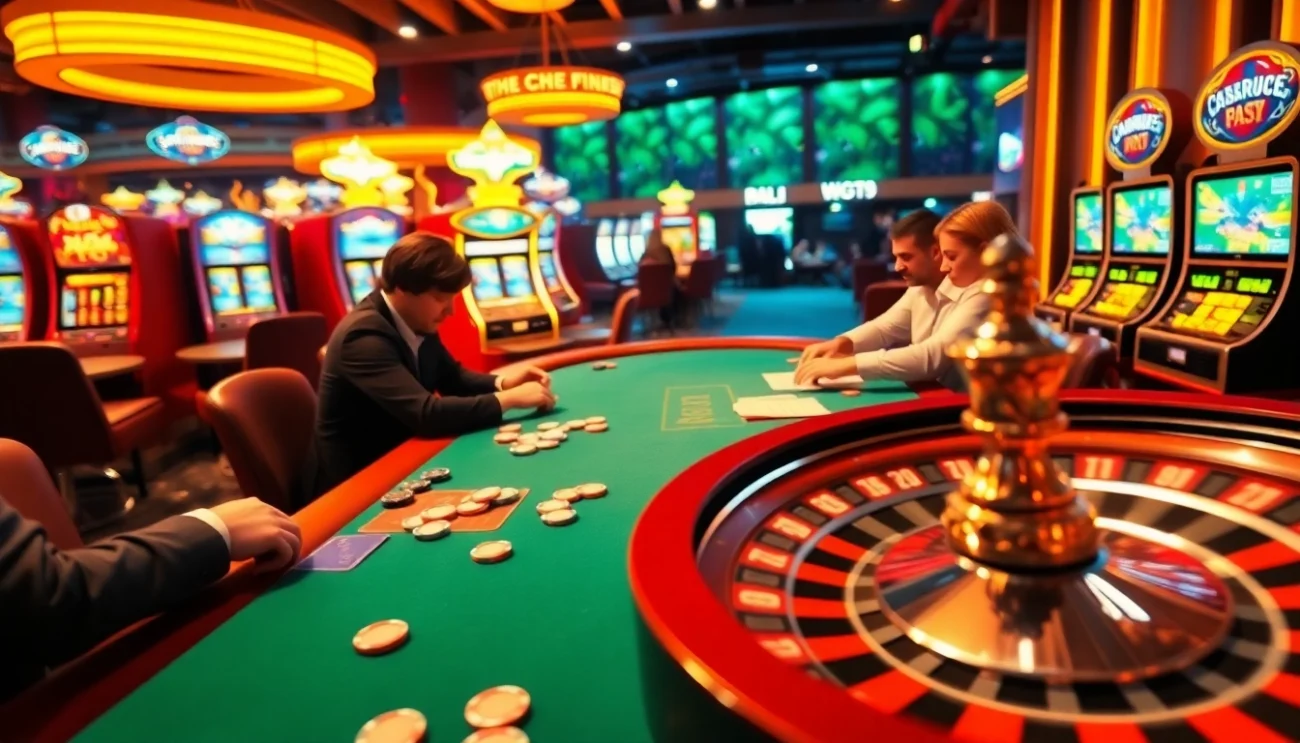 Exciting action at a poker table highlights 789win marketing in a vibrant casino atmosphere.